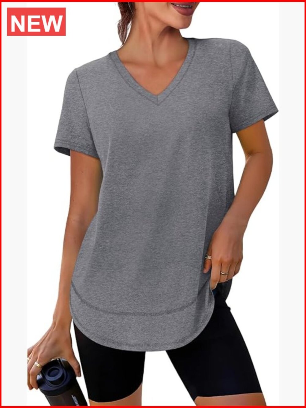 UPF 50+ Quick Dry Short Sleeve V-Neck Workout Top